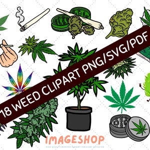 15 Cannabis Weed Marihuana SVG PNG PDF ClipArt, digitaler Download, printable, Cricut svg, Kontur svg, sofortiger Download, Unkraut png