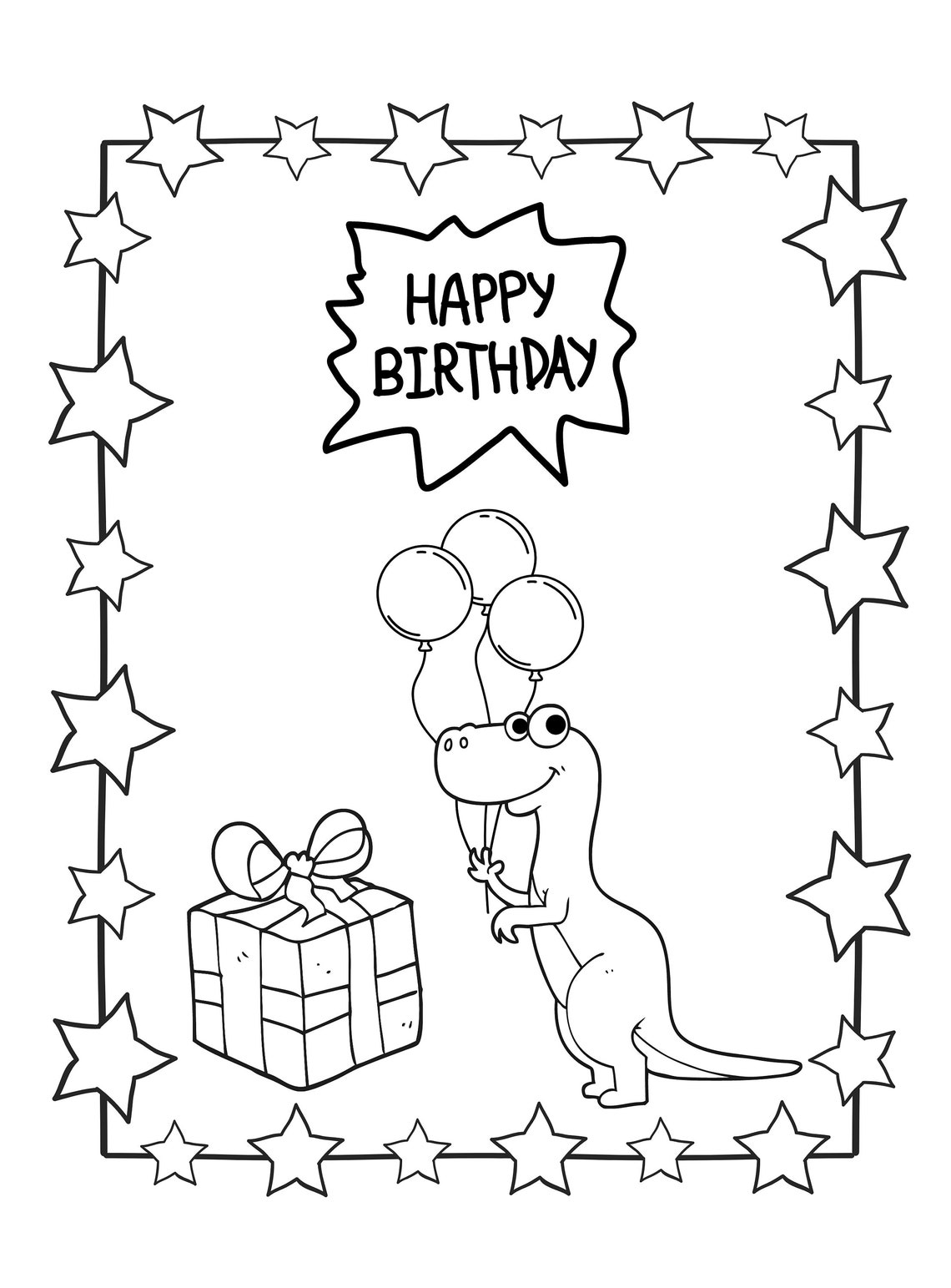 Dinosaur Birthday Card Printable Free