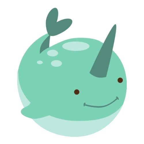 Cute Narwhals Clip Art, PNG PDF SVG Downloadable Digital Images ...