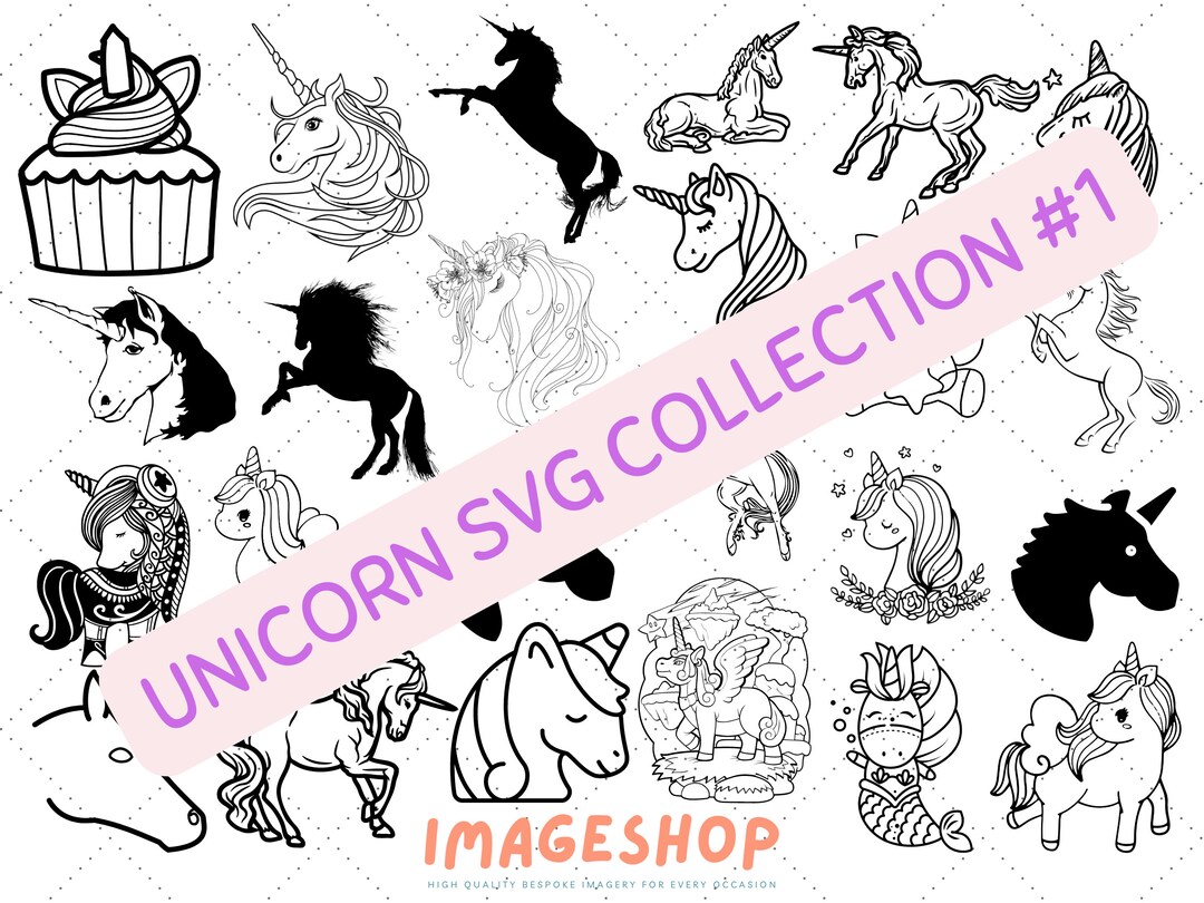 Unicorn Outline Clipart: Black Line SVG, PNG, PDF (digital Download) - Etsy