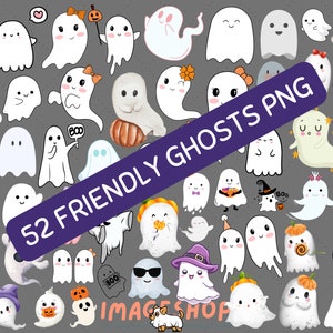 52 Friendly Ghosts PNG | Ghosts png | Halloween clipart |  Halloween sublimation | ghost sublimation | creepy scary ghost ghoul clip art