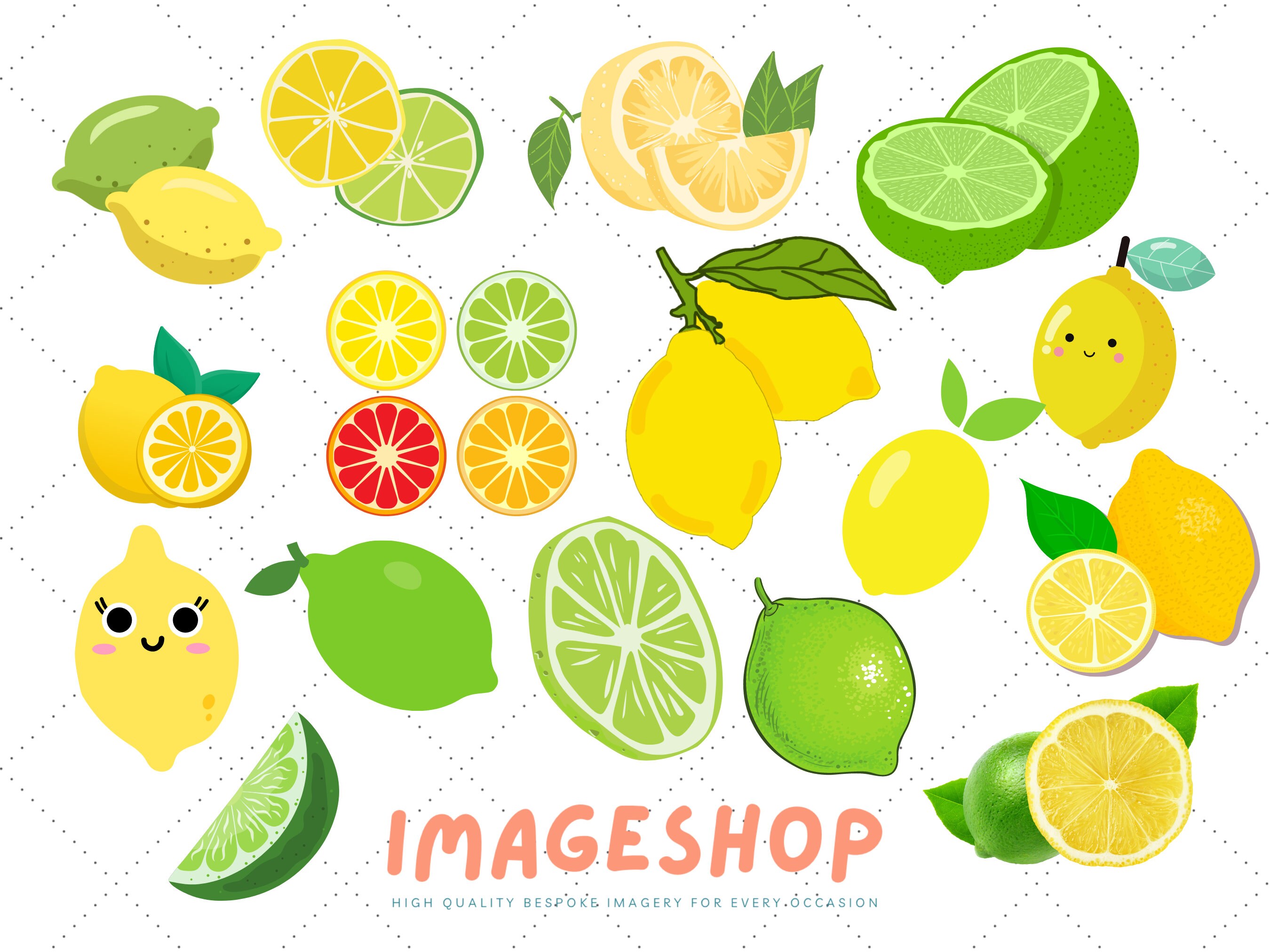 Lemons and Limes Clip Art Downloadable Digital Images Etsy