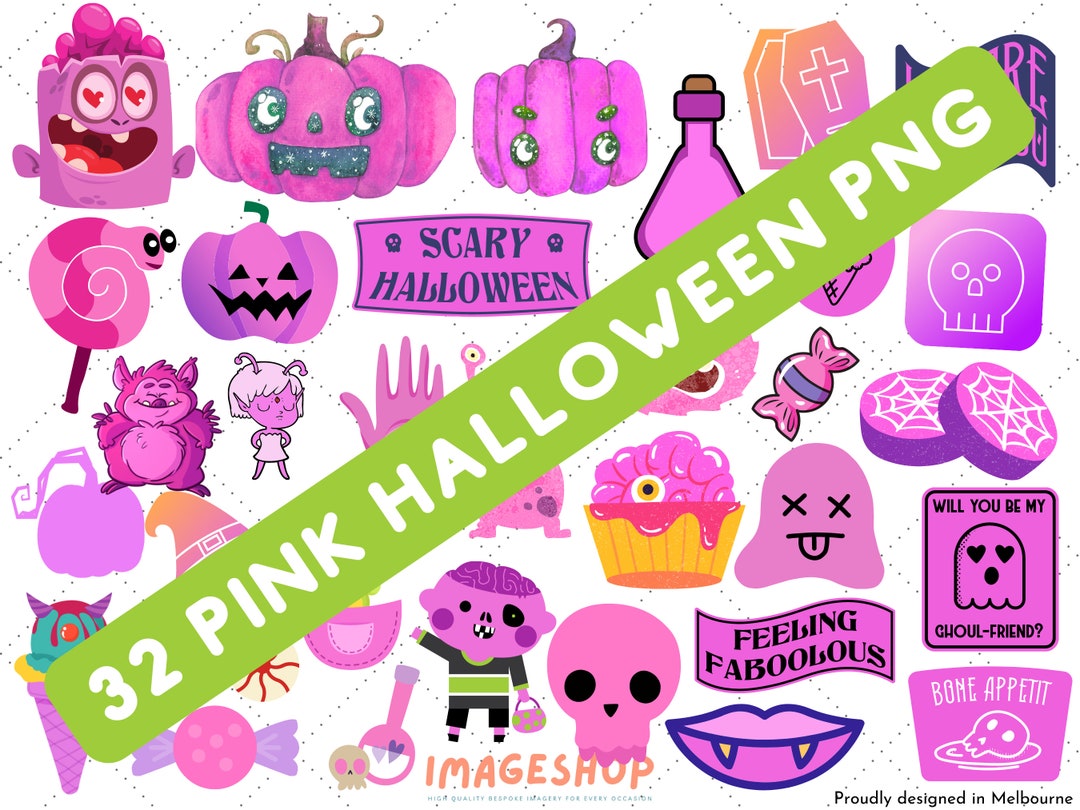 32 Pink Halloween PNG Pink Spooky Halloween Png Etsy