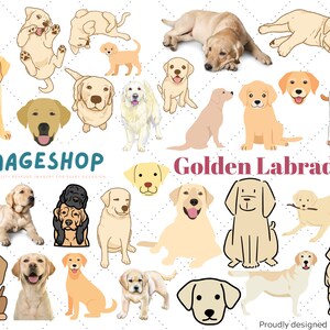 Golden Labradors Golden Labs Clip Art, Imágenes digitales descargables, Imágenes imprimibles, Gráfico, artesanía, Revistas, vector, imagen