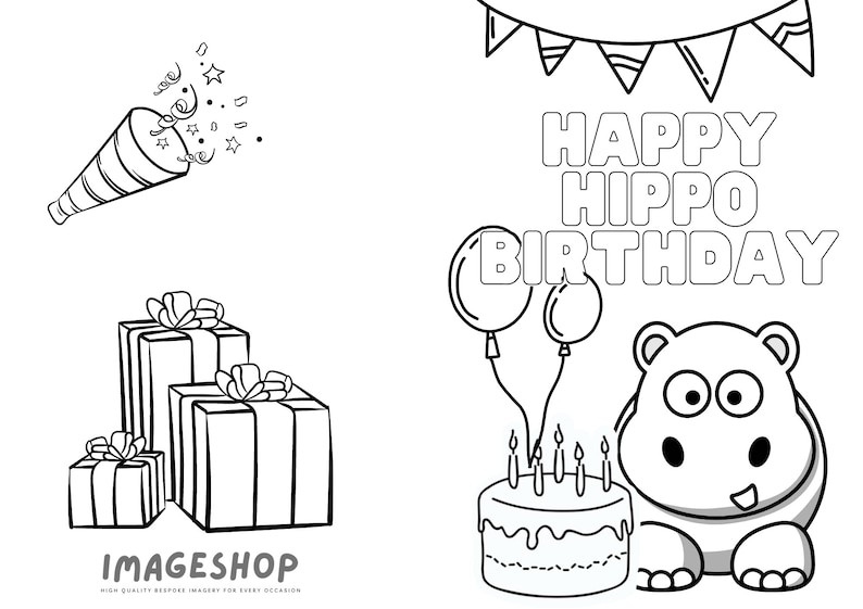 Birthday Card Happy Birthday Colour in Card Instant - Etsy