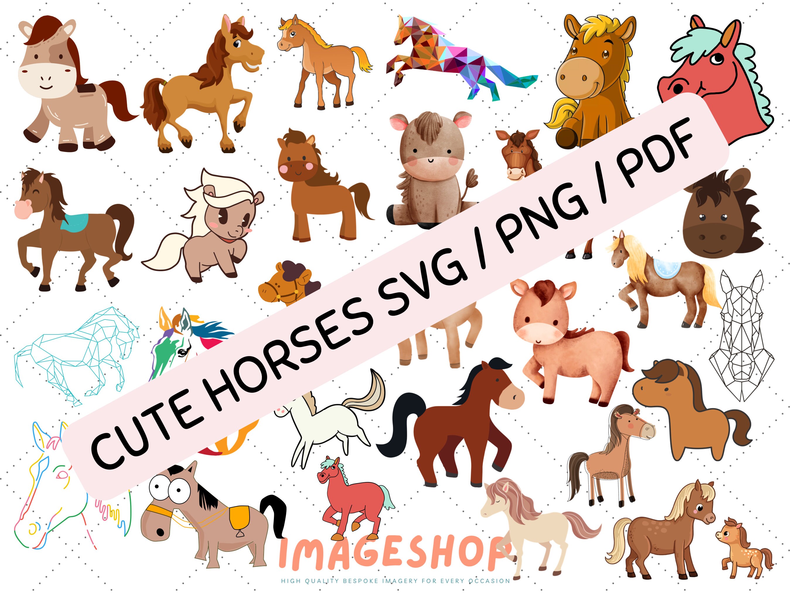 Cute Horse Svg Cute Horses Png Clipart PDF, Cute Horse Clipart, Horse ...