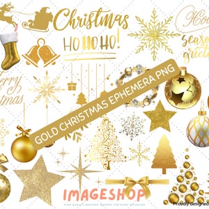 Gold Christmas Images | PNG  | Bundle -  Wrap - Sublimation - Christmas Designs -  Digital Download - Instant Download