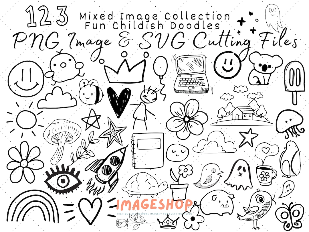 Fun Childish Doodles: PNG & SVG Squiggle Vector Images