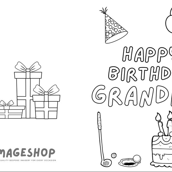 Nana Birthday Card, Happy Birthday, Colour in Card, Instant Download ...