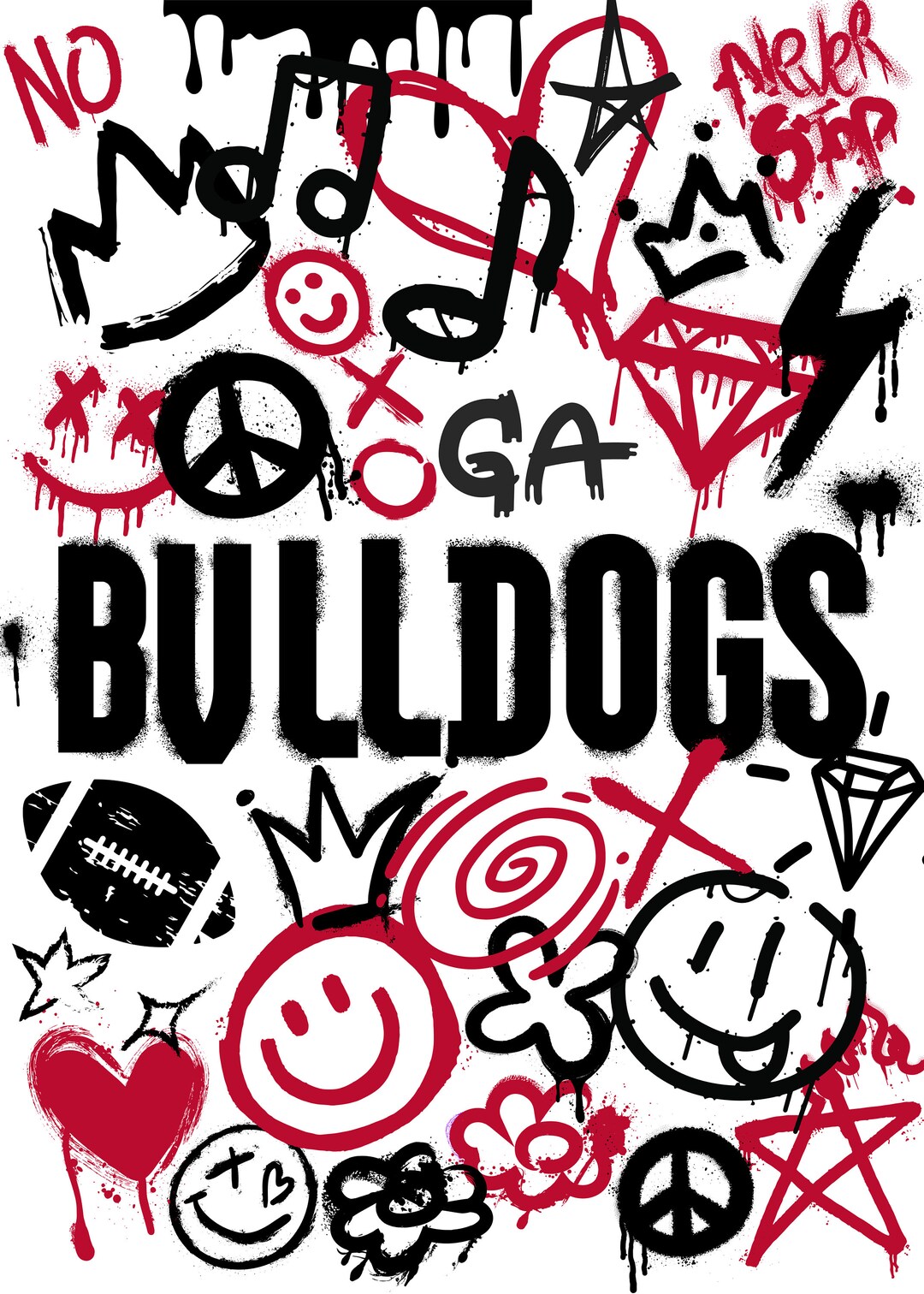 Bulldogs Graffiti Spray Paint Wall Art, Digital Download, Printable Wall Art, PNG Etsy