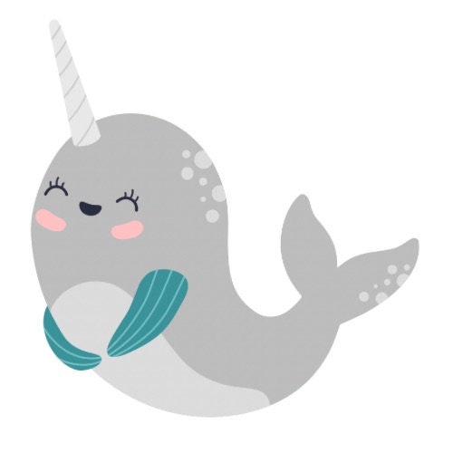 Cute Narwhals Clip Art, PNG PDF SVG Downloadable Digital Images ...