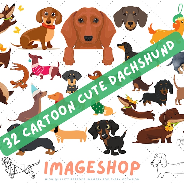 Dachshunds  Clip Art, Downloadable Digital Images, Printable images, Graphic, craft, Printables, Journals, Scrapbooks, cute,sweet