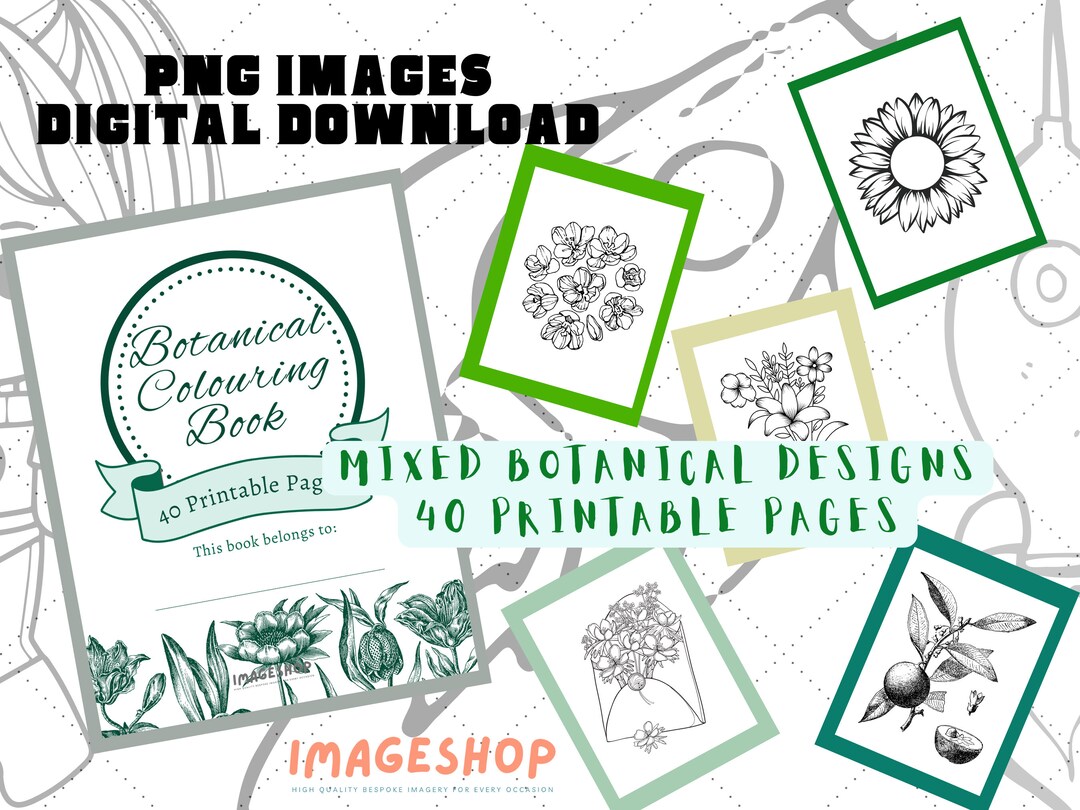 Botanical Colouring Printable, Adult Colouring, Flowers Coloring ...