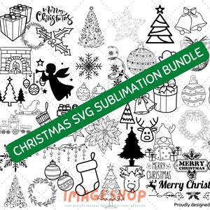 Christmas SVG Bundle -  Wrap - Sublimation File - svg - 58 Christmas Designs -  Digital Download - Instant Download - Waterslide
