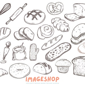 Bakery png bread Clip Art, Downloadable Digital Images, Printable images, Graphic, craft, Printables, Journals, Scrapbooks, cute, sweet