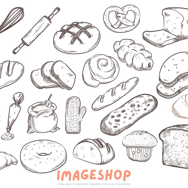 Bakery png bread Clip Art, Downloadable Digital Images, Printable images, Graphic, craft, Printables, Journals, Scrapbooks, cute, sweet