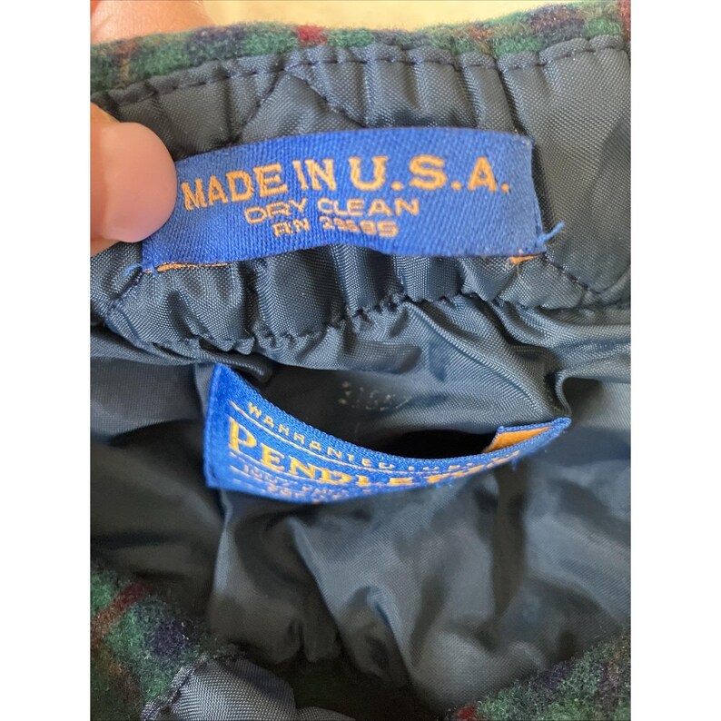 Vintage Pendleton Wool Flannel Shirt USA Plaid Button Up Men's Large Green Blue imagen 4