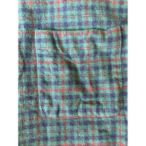 Vintage Pendleton Wool Flannel Shirt USA Plaid Button Up Men's Large Green Blue imagen 2