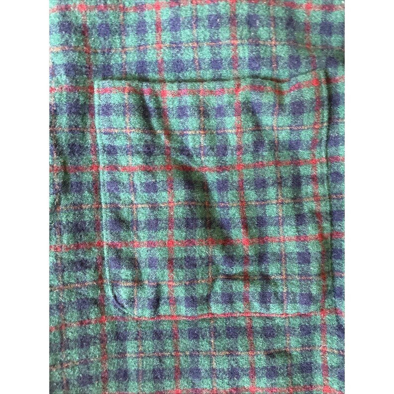 Vintage Pendleton Wool Flannel Shirt USA Plaid Button Up Men's Large Green Blue imagen 2