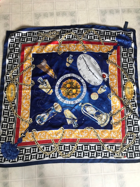 Jafra tempus fugit blue celestial theme scarf