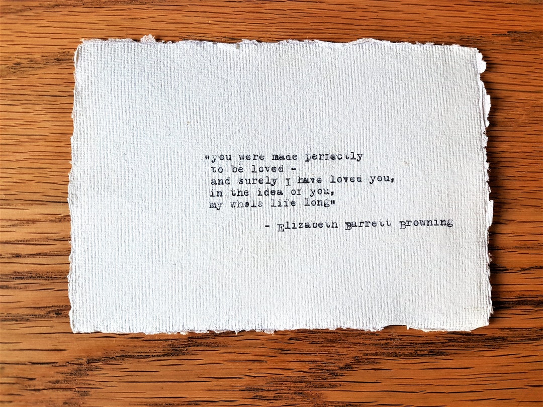 Elizabeth Barrett Browning Love Quote Hand Typed on Antique - Etsy
