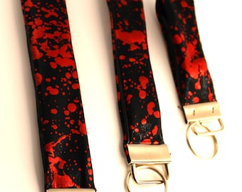 Gothic Blood Splatter Key Fob Wristlet