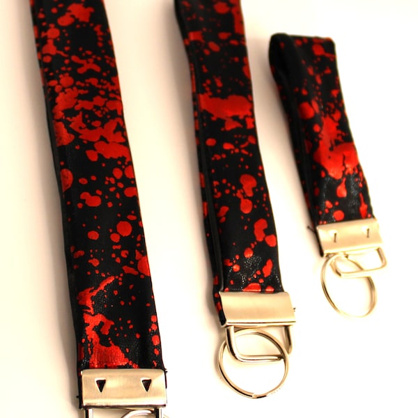 Gothic Blood Splatter Key Fob Wristlet