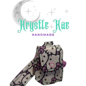 Handmade hello kitty  Vape Holder with Wristlet - Floral Vape Case- fits Geek Bar pulse vapes