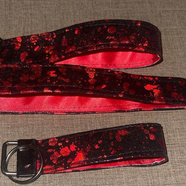 Gothic Blood Splatter Key Fob Wristlet with red background