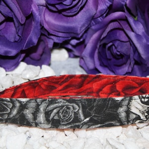 Gothic Style Skulls and Roses Key Fob Wristlet - Handmade Keychain