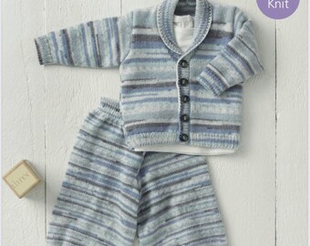 Sirdar 4866, padrão de tricô de 4 camadas, bebê de 0 a 2 anos, download instantâneo de pdf