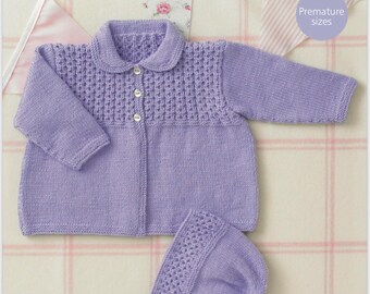 Sirdar 4883, padrão de tricô de 4 camadas para bebê, padrão de tricô para bebê de 0 a 2 anos, cardigã de bebê, chapéu de bebê