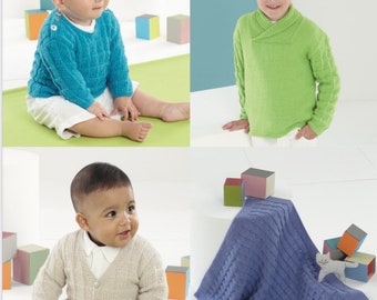 Sirdar 4880, cardigã suéter masculino padrão de tricô dk, padrão de tricô de manta, padrão de manta dk