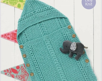 Sirdar 4896, padrão de tricô Baby Chunky, padrão de tricô robusto para saco de dormir para bebê, download instantâneo de pdf