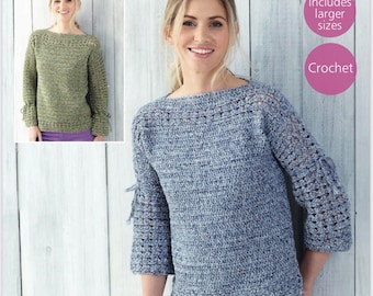 Sirdar 8079, top feminino de crochê, padrão de top de crochê, download instantâneo de pdf