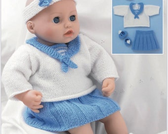 Sirdar 2484, padrão de bonecas dk, roupas de bonecas, roupa de bonecas, padrão de tricô de bonecas, download instantâneo de pdf