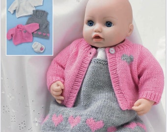 Sirdar 2485, padrão de tricô para bonecas, padrão de tricô para roupa de boneca, padrão de tricô para boneca dk, download instantâneo de pdf