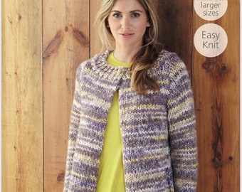 Sirdar 8086, padrão de cardigã super robusto, cardigã feminino super robusto