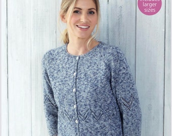 Sirdar 8081, padrão feminino DK, blusa feminina de malha, download instantâneo de pdf