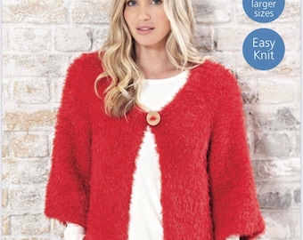 Sirdar 8088, padrão de tricô feminino touch, padrão de tricô feminino cardigan