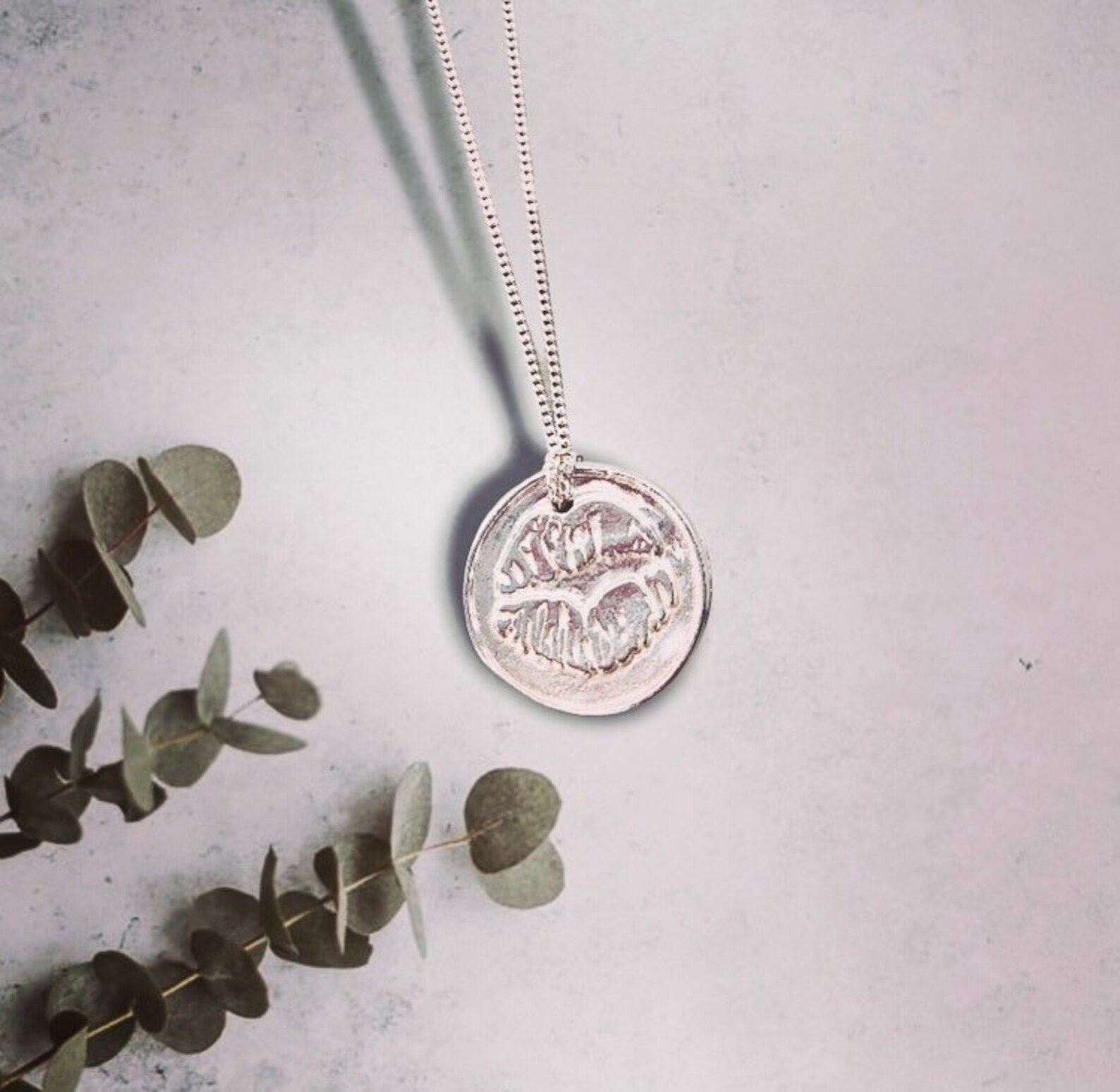 Silver kiss talisman pendant send a little love romantic Etsy