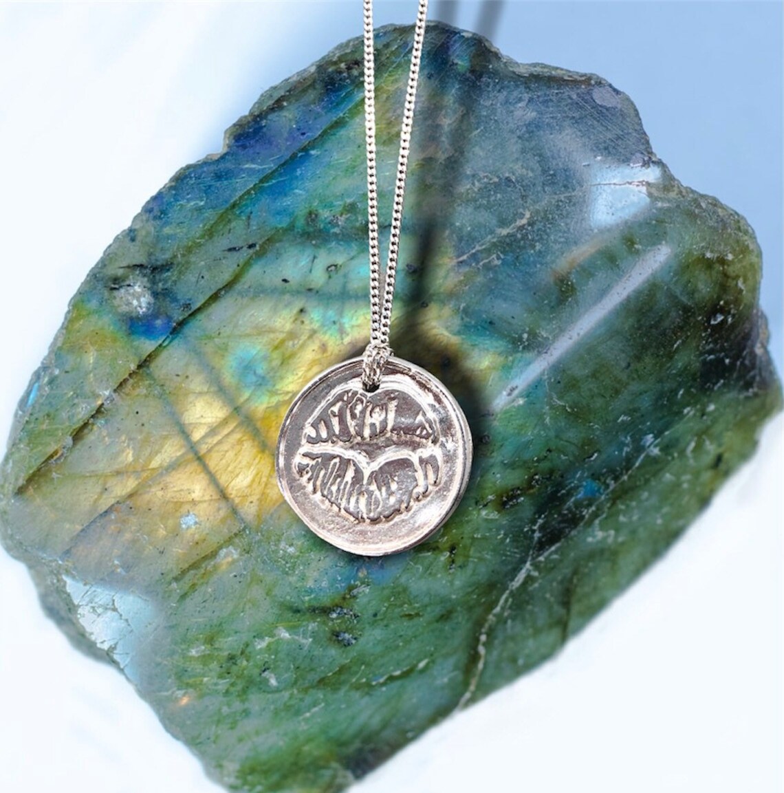 Silver kiss talisman pendant send a little love romantic Etsy