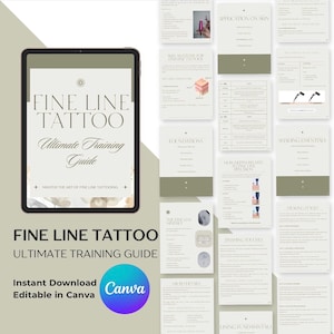 Fine Line Tattoo Training Guide | Learn to Tattoo | Editable Course, Flash Practice, Instant Access image 1