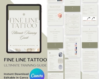 Fine Line Tattoo Training Guide | Learn to Tattoo | Editable Course, Flash Practice, Instant Access