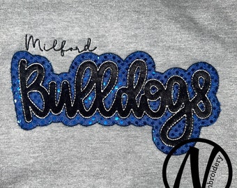 Bulldogs Spirit Sweatshirt | Applique Embroidered | Customizable