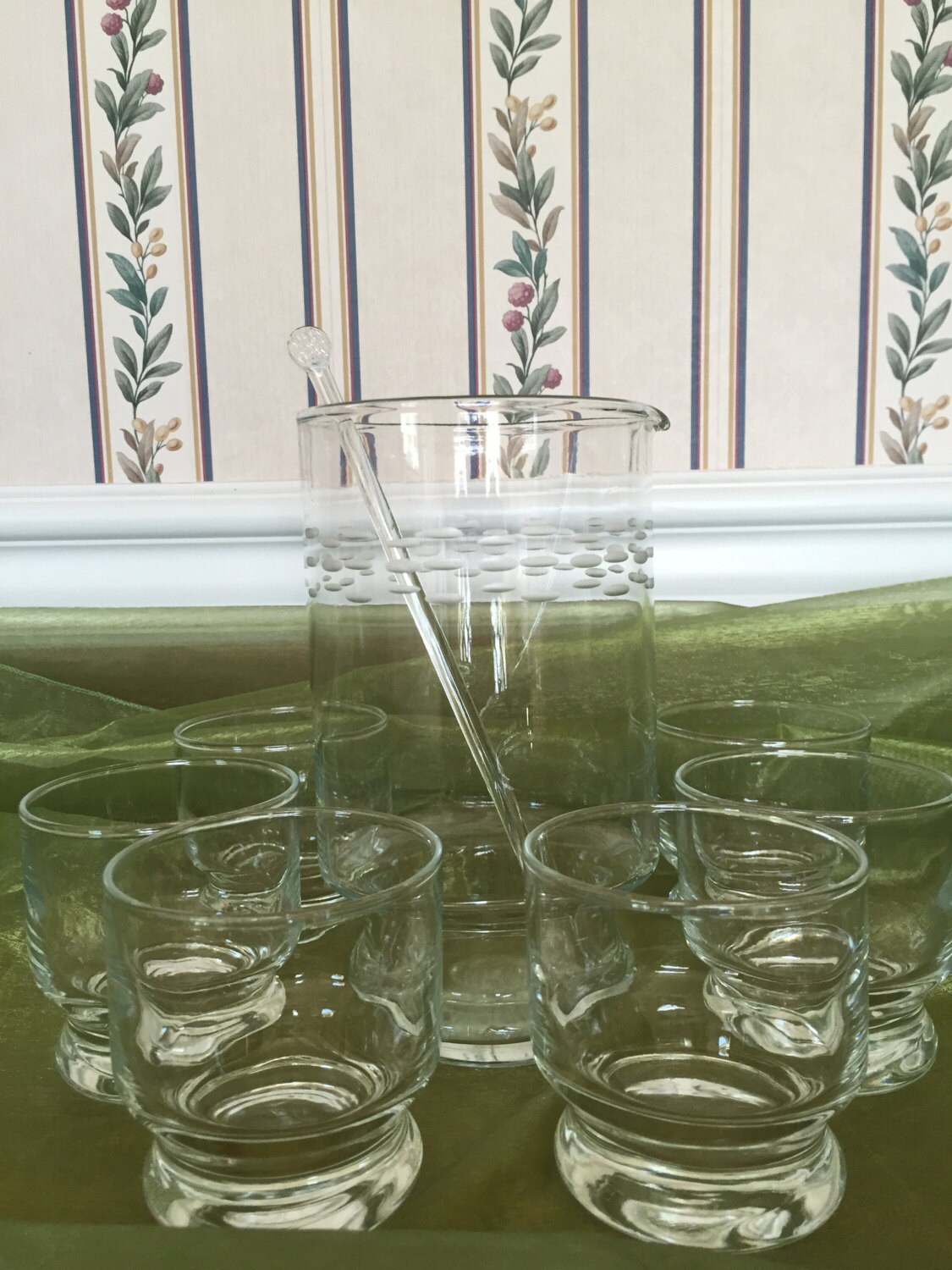 Vintage Crystal Barware Set Etsy