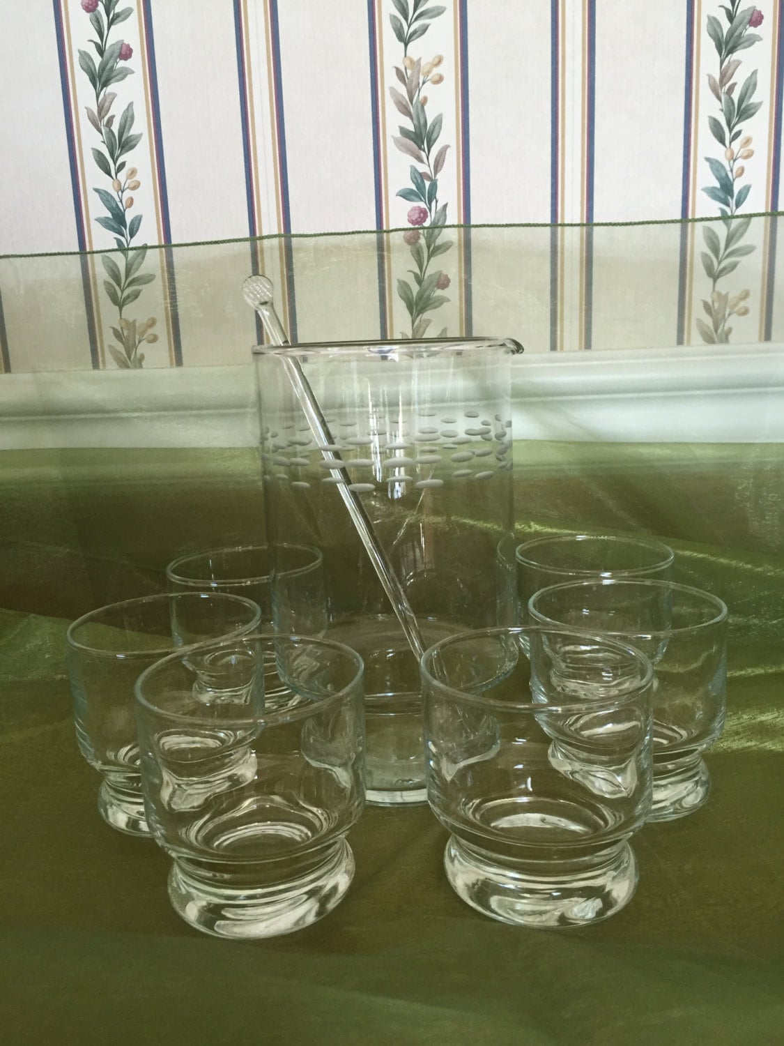 Vintage Crystal Barware Set Etsy