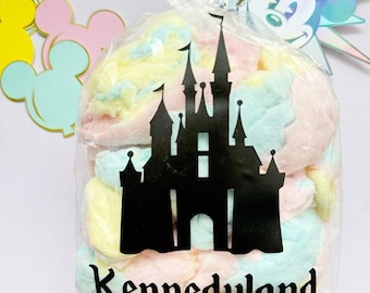 Custom Magical Castle Birthday Disneyland Disneyworld Theme Cotton Candy Party Cellophane Loot Bag Personalized