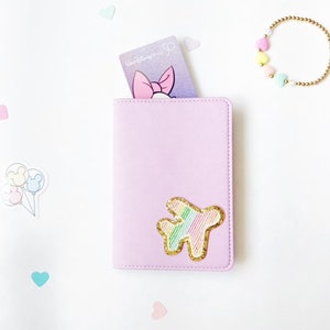 Grape Purple Magical Vacation Pu Leather Passport Holder Cover- Card Holder Colorful Plane Patch