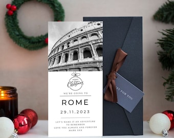Surprise Trip, Rome holiday, Italy , Boarding Card, Boarding Pass, Surprise holiday gift, Fake Boarding Pass, Flight Ticket, Travel ticket